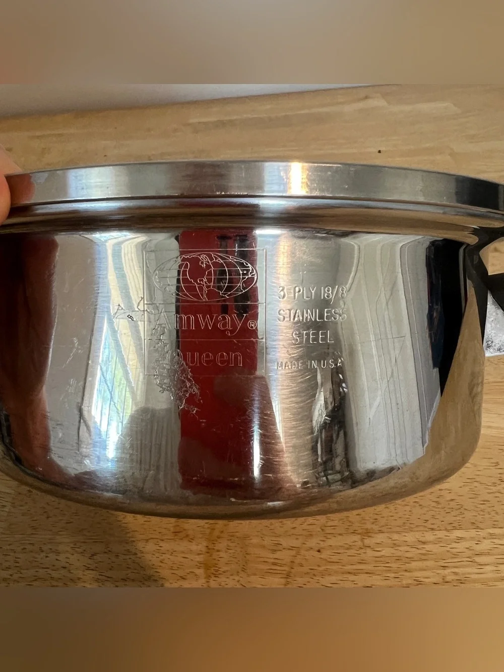 Amway Queen Cookware 1.5 Pot Qt 18/8 Stainless Steel 3-Ply Saucepan NO LID USA